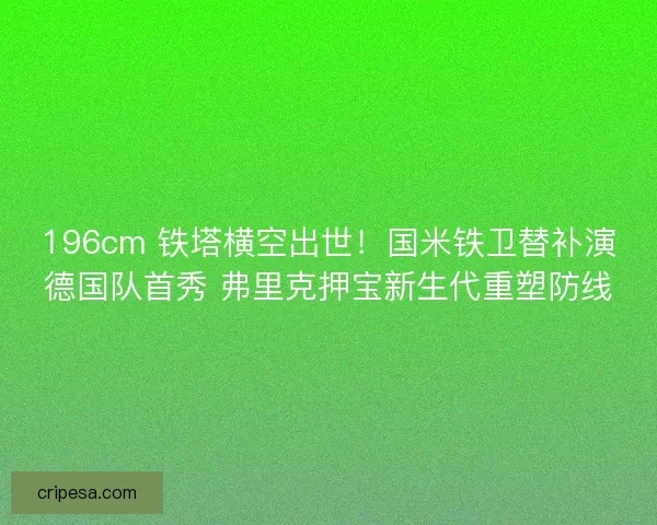 196cm 铁塔横空出世！国米铁卫替补演德国队首秀 弗里克押宝新生代重塑防线